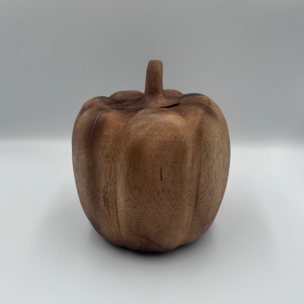 Threshold Wood Pumpkin Handcrafted Rustic Fall Decor 6.3in Brown 065-15-1474